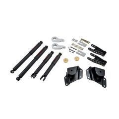 BELLTECH LOWERING KITS  2005-2006 Chevrolet Silverado/Sierra (Std Cab, w/ Factory Front Torsion bar) 1" or 2" F/4" R drop W/ Nitro Drop II Shocks
