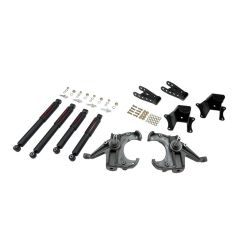 BELLTECH LOWERING KITS  1973-1987 Chevrolet C10 (1" Rotor) 3" F/4" R drop W/ Nitro Drop II Shocks