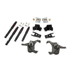 BELLTECH LOWERING KITS  1975-1991 Chevrolet Silverado C30 1 Ton (Crew Cab & Dually Only) 3" F/4" R drop W/ Nitro Drop II Shocks