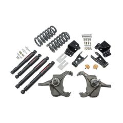 BELLTECH LOWERING KITS  1975-1991 Chevrolet Silverado C30 1 Ton (Crew Cab & Dually Only) 4" F/4" R drop W/ Nitro Drop II Shocks