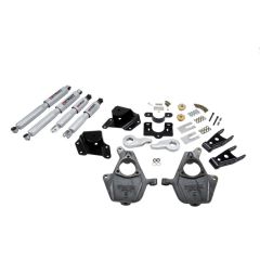 BELLTECH LOWERING KITS  2005-2006 Chevrolet Silverado/Sierra (Ext Cab, w/ Factory Front Torsion bar) 3" or 4" F/4" R drop W/ Street Performance Shocks
